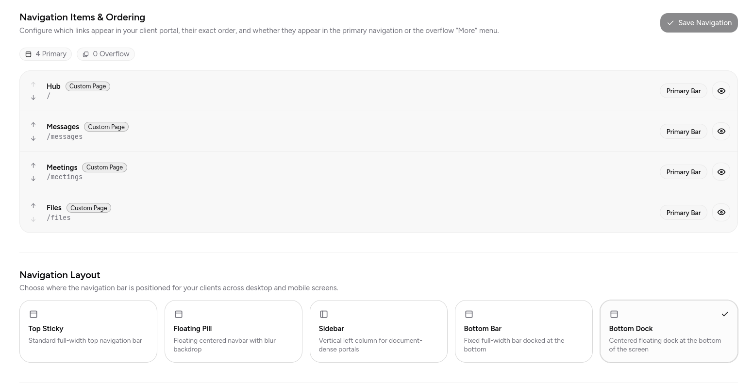 Customize navigation
